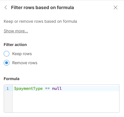 formula with null