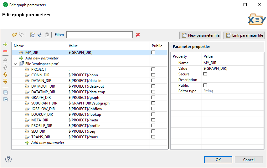 parameters dialog