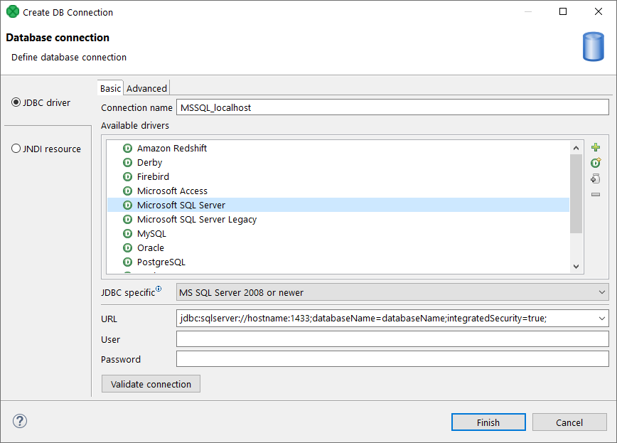 AuthenticMSSQL settingDB