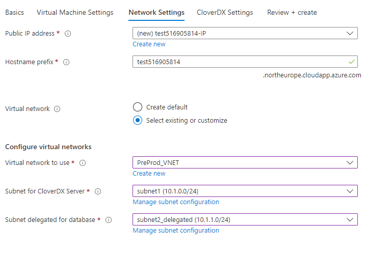 marketplace azure existing infrastructure network