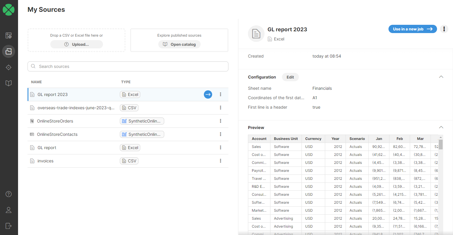 my sources excel file edit settings