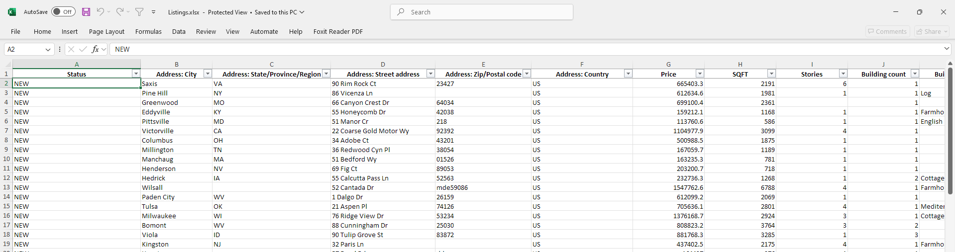 data manager excel export