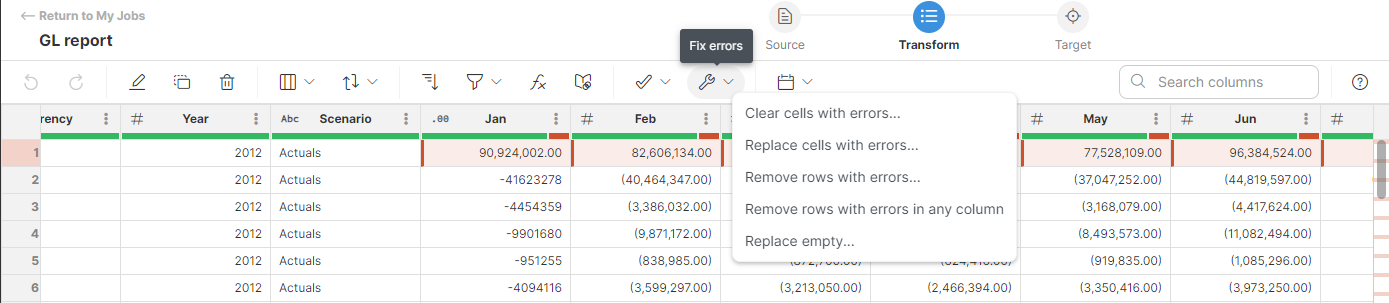 fix errors panel