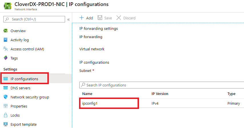 marketplace azure upgrade ip configuration select