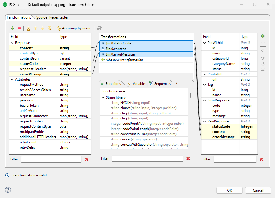 RESTConnector default output mapping