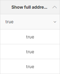 data manager filter boolean column default