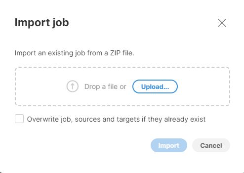 import job message