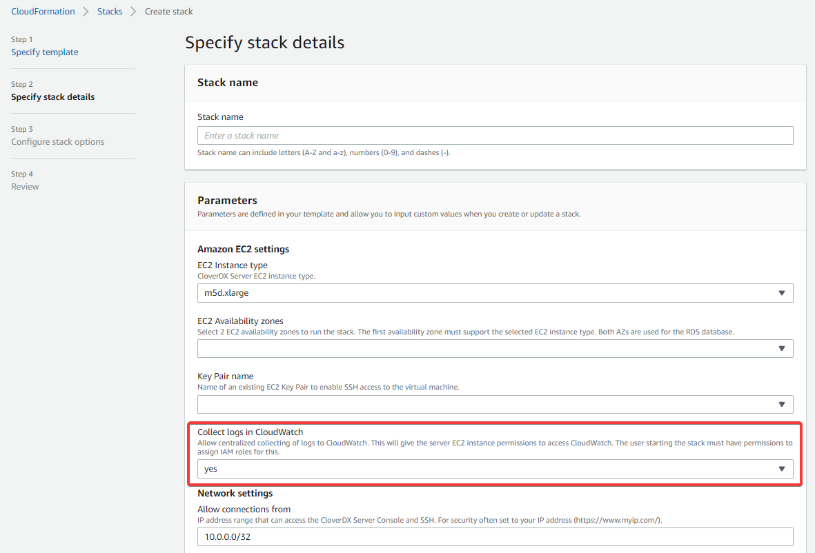 marketplace aws logs stack