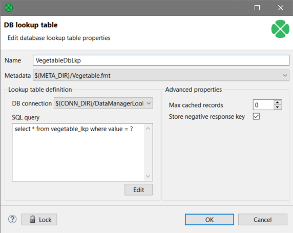 shared lookup vegetable lookup db configuration