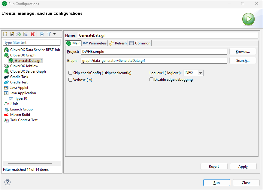 run configuration 010