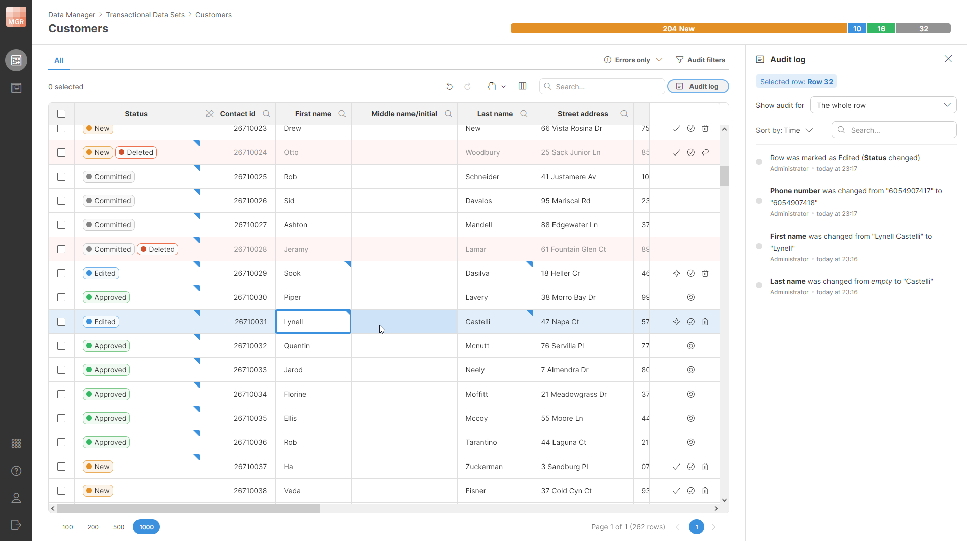 data editor with audit new