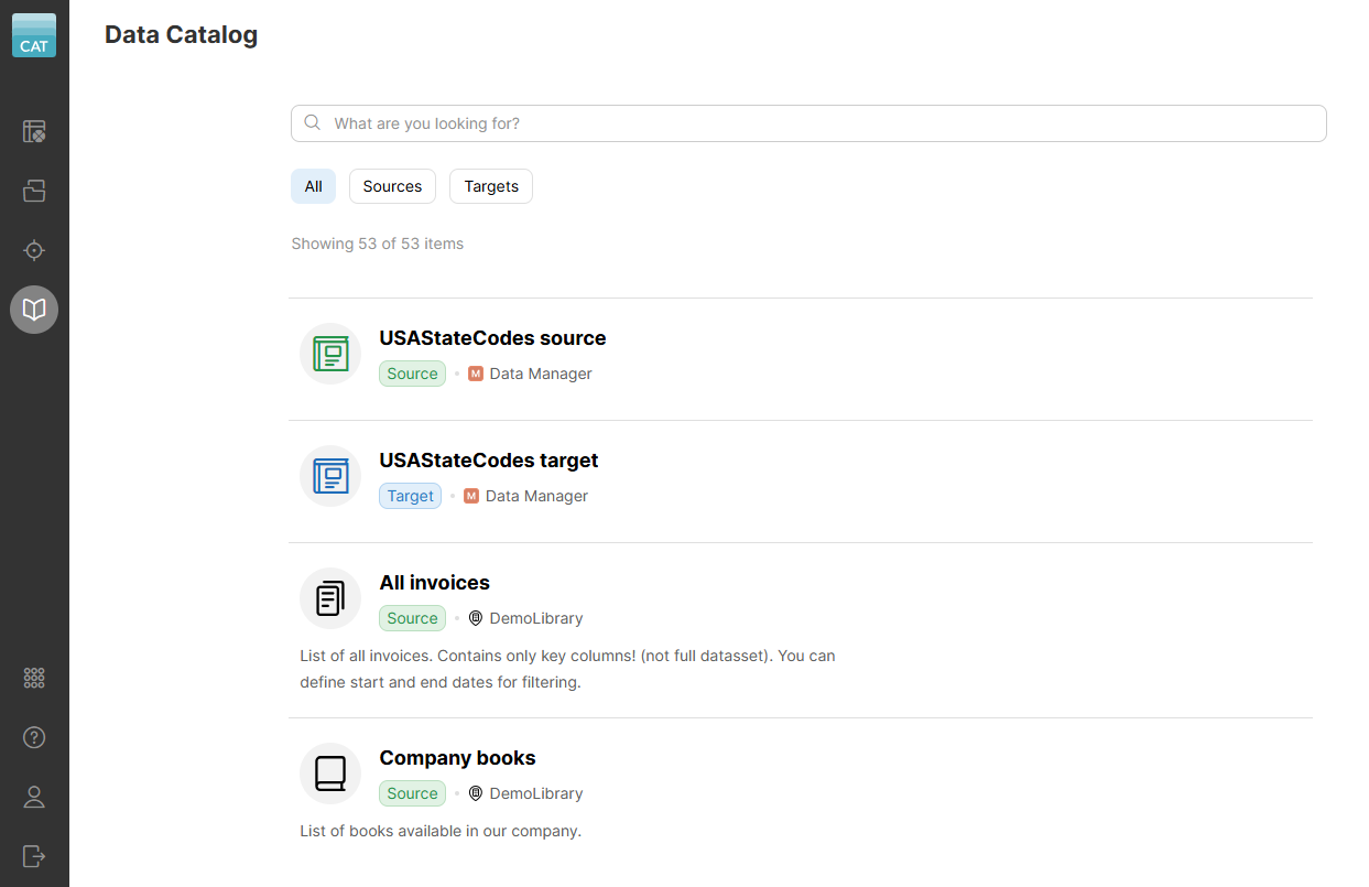 data catalog explorer