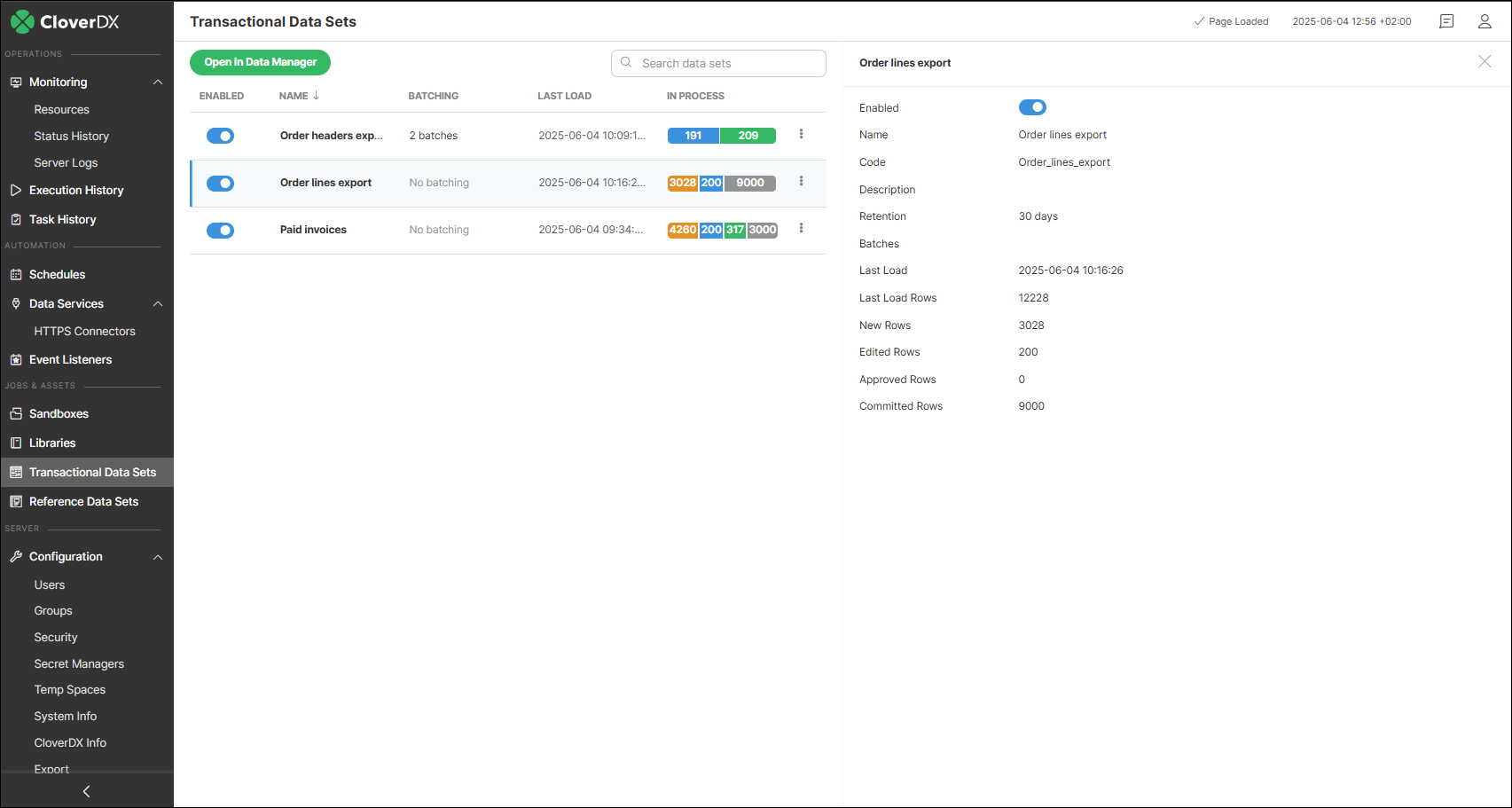 trans data sets module
