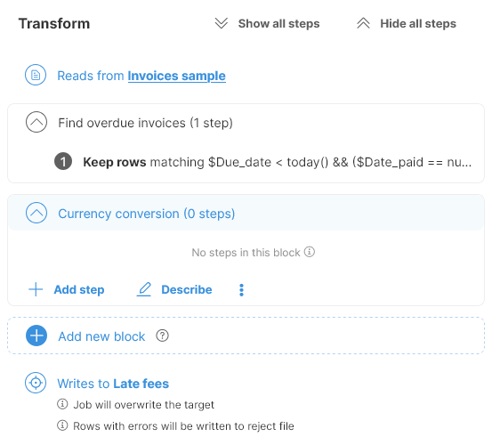 wrangler tutorial add currency conversion block
