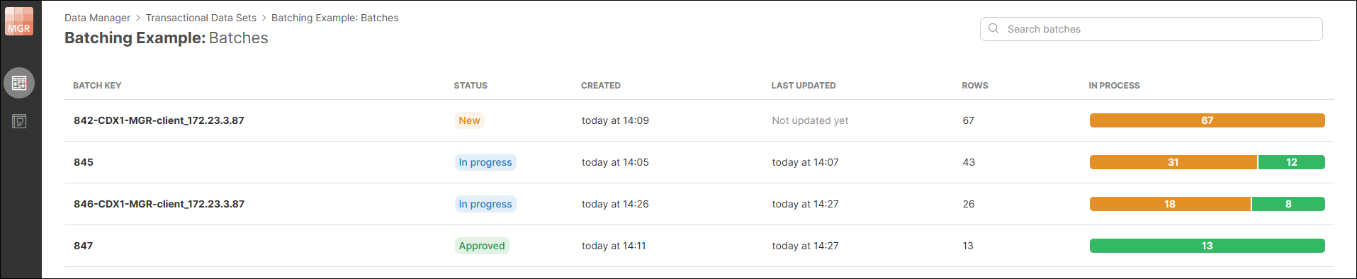 data manager batching job runs