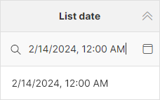 data manager filter date column default