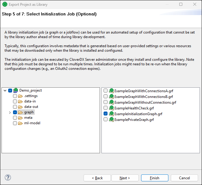 library export 5 initialization job
