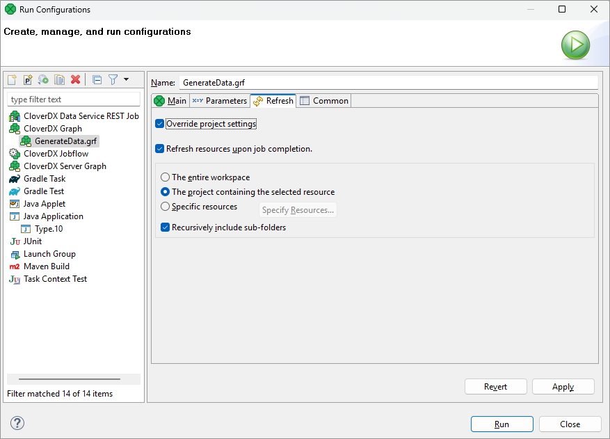 run configuration 030