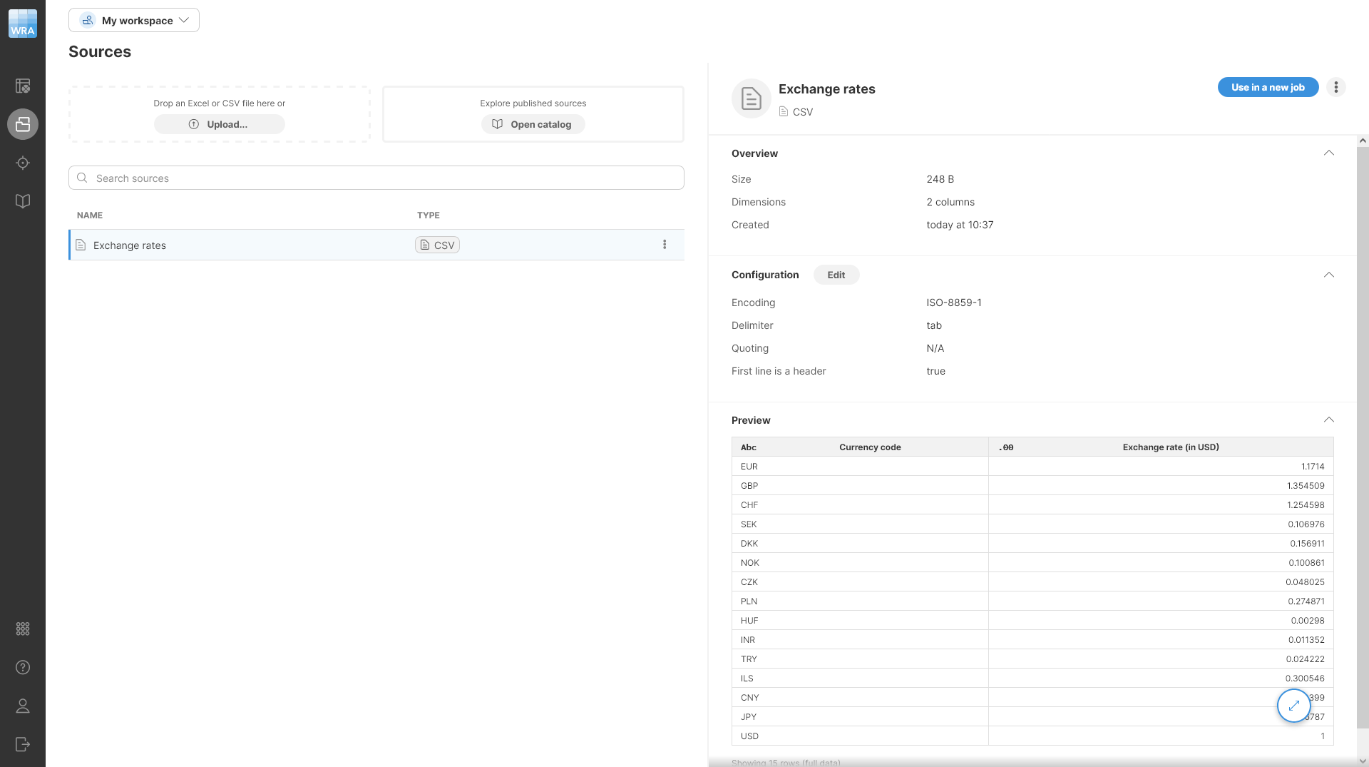 wrangler tutorial exchange rates source