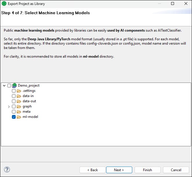 library export 4 ML model
