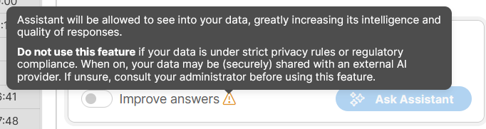 ai improve answers button