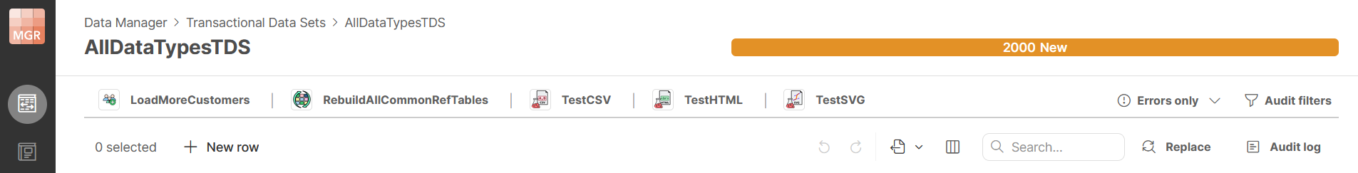 data manager connected apps editor