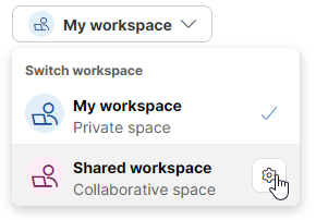 shared workspace settings button