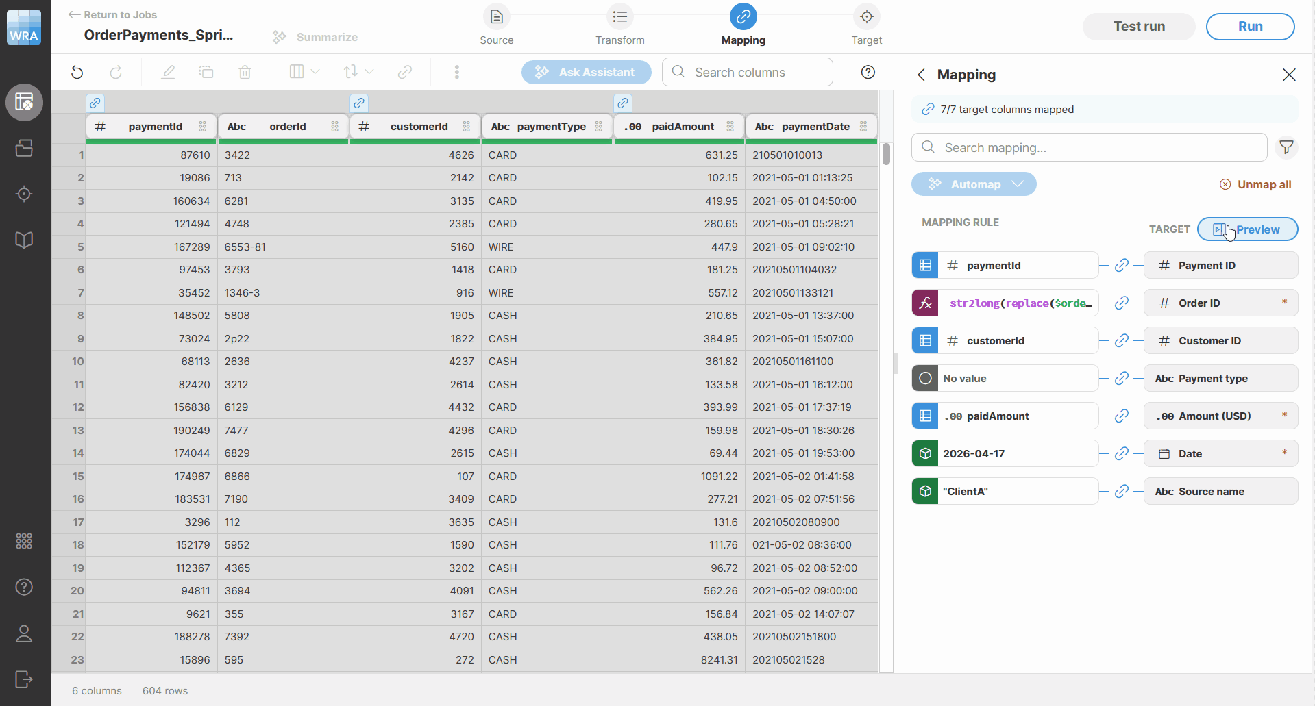 target mapping preview