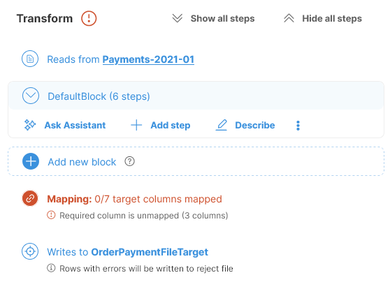 target mapping required