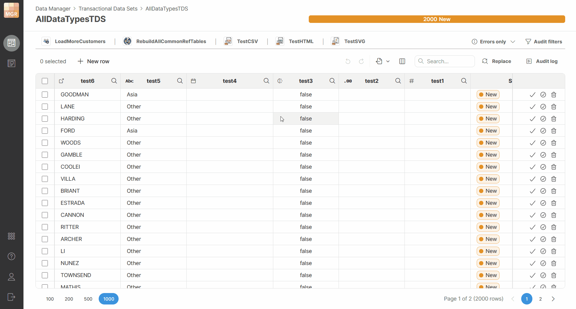 data manager running data app