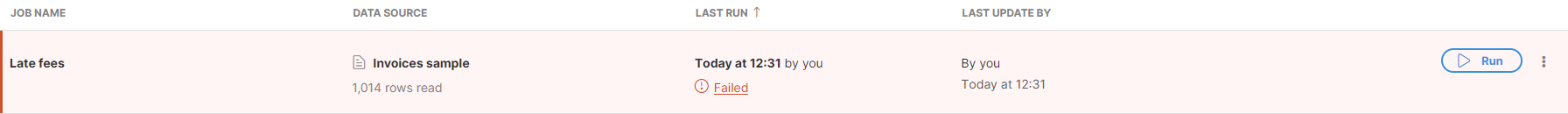 jobs job failed on output