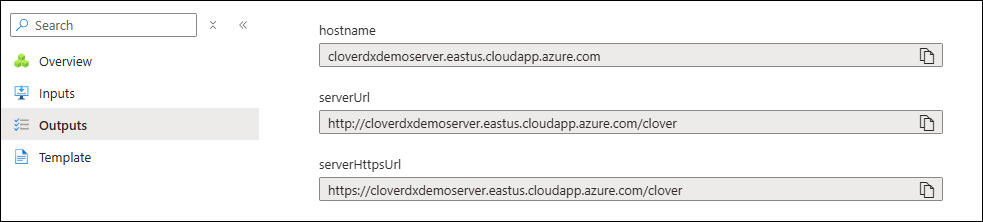 marketplace azure deployment outputs