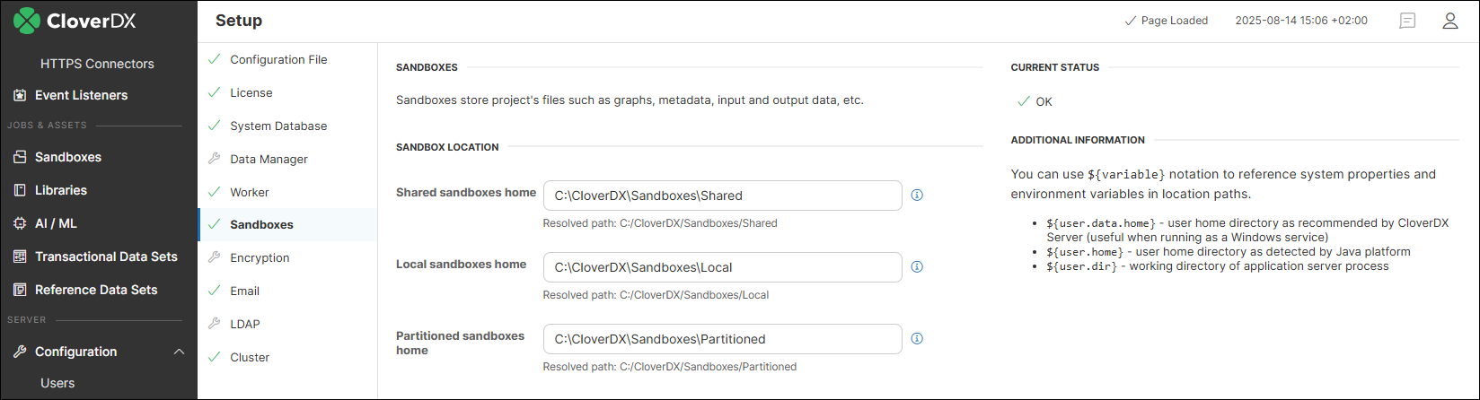setup sandboxes cluster
