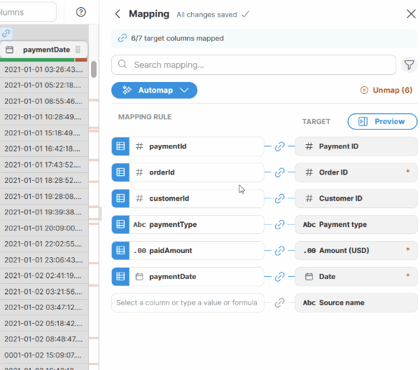 target mapping unmapping
