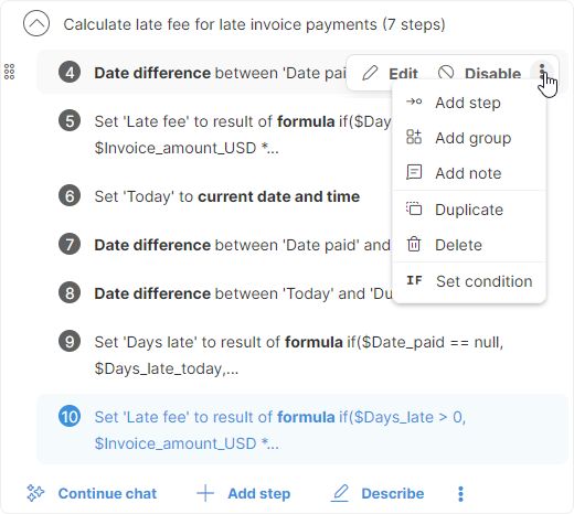wrangler tutorial late fee deleting steps