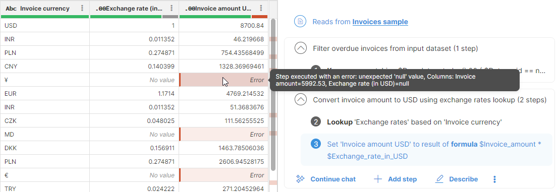 wrangler tutorial error tooltip