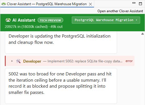 assistant quick start developer too big