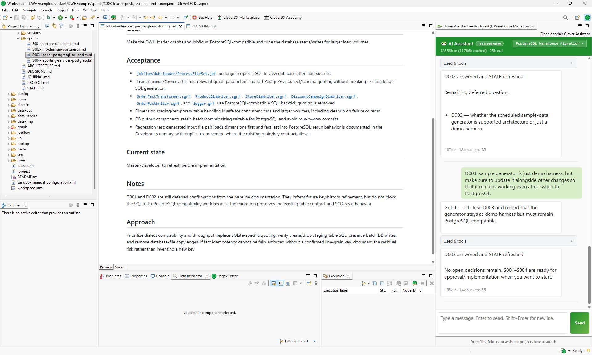assistant quick start project explorer sprints