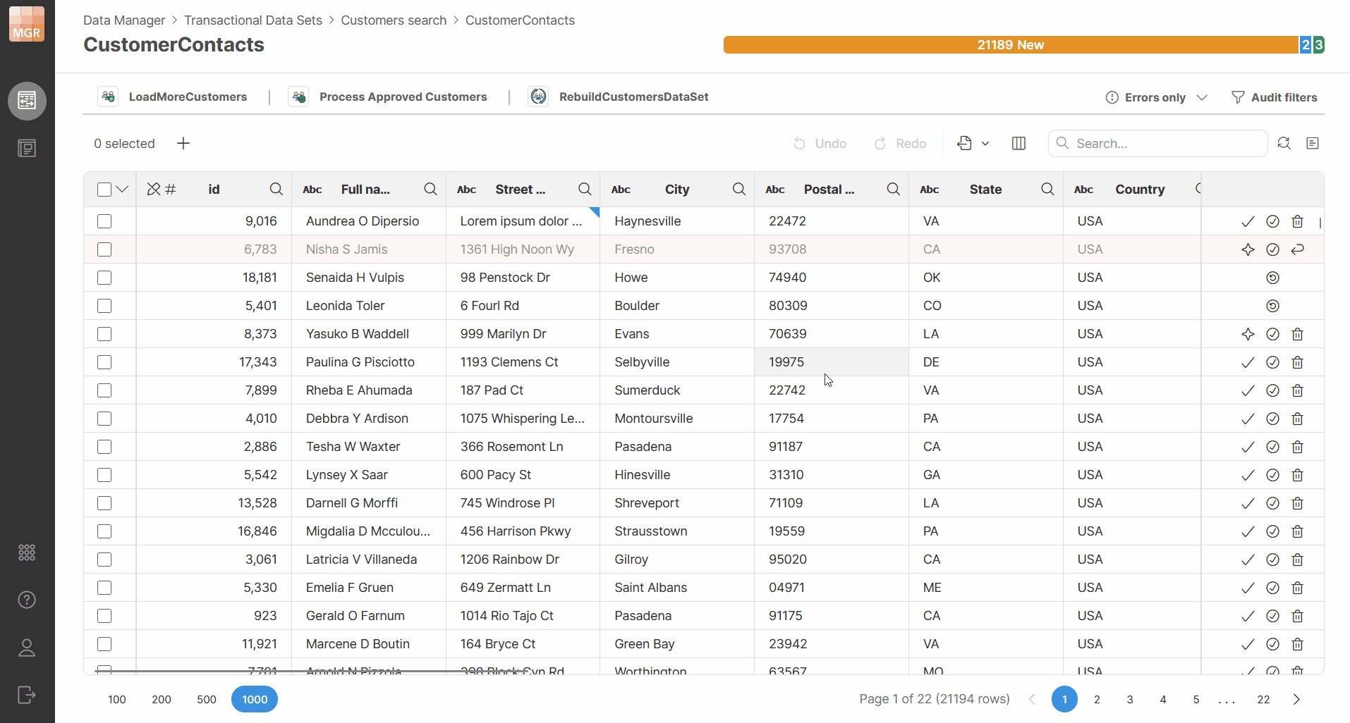 data manager reloading data after data app
