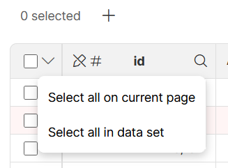 data manager select rows for bulk actions