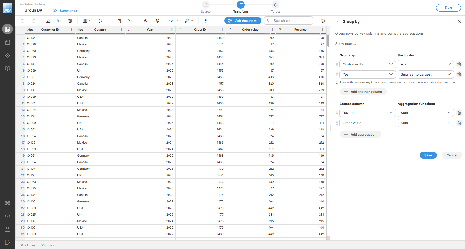 group by settings