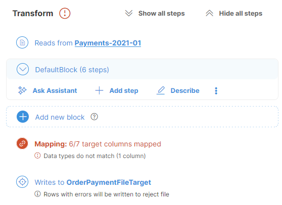 target mapping step