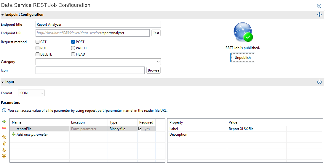 data apps rjob parameter file