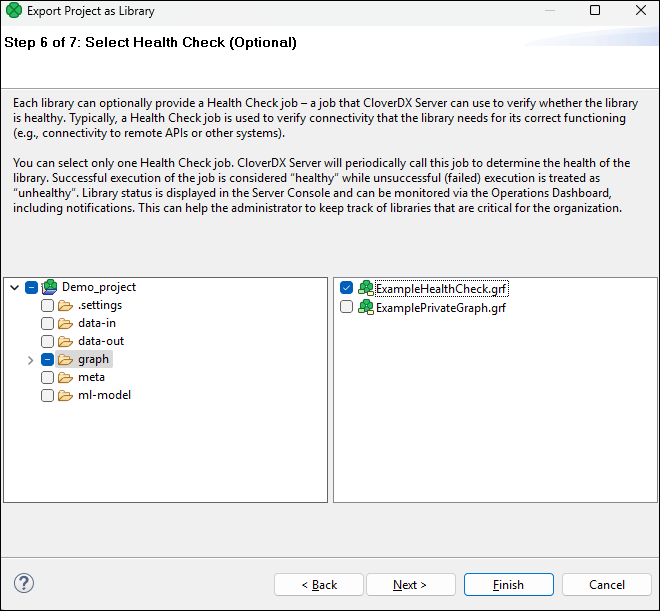 library export 6 health check