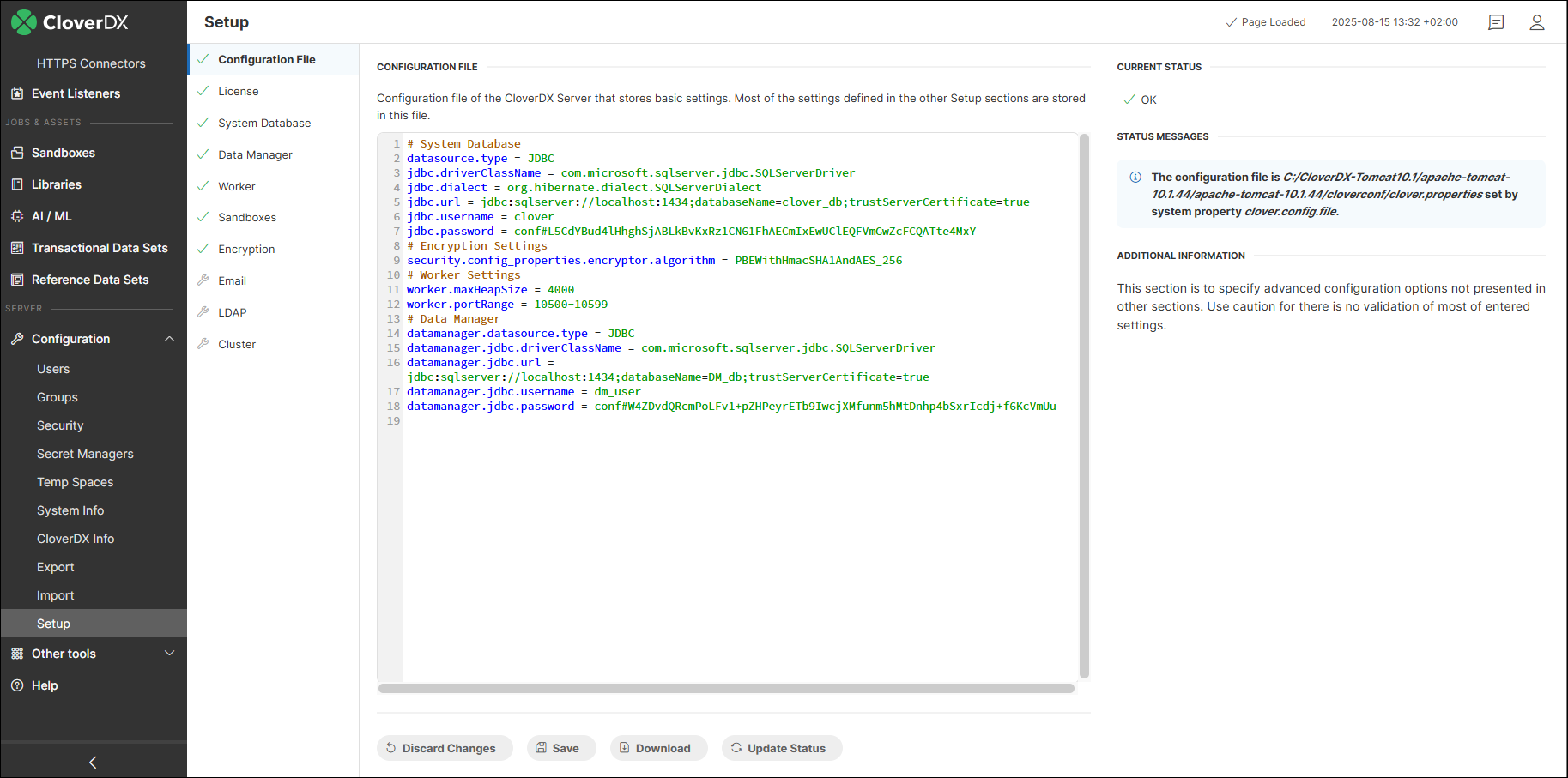setup configuration file