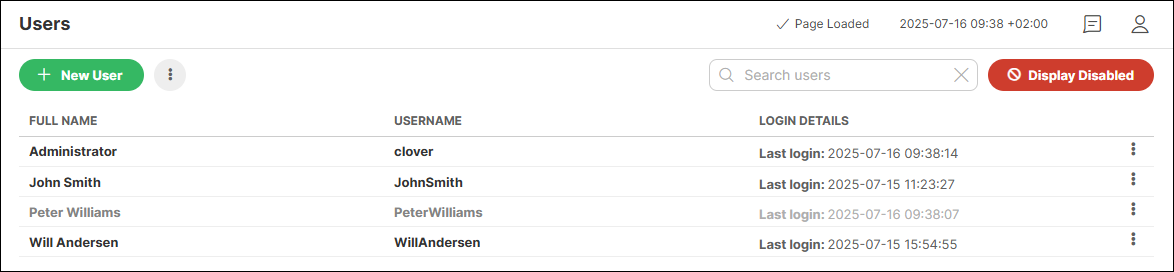 users groups display disabled