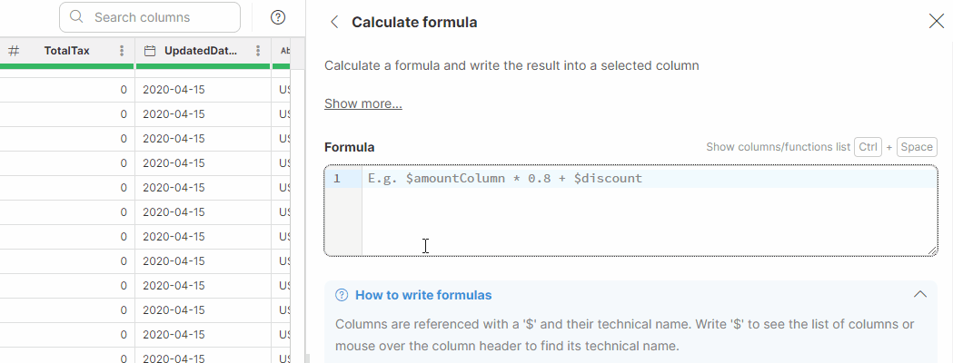 calculate formula example