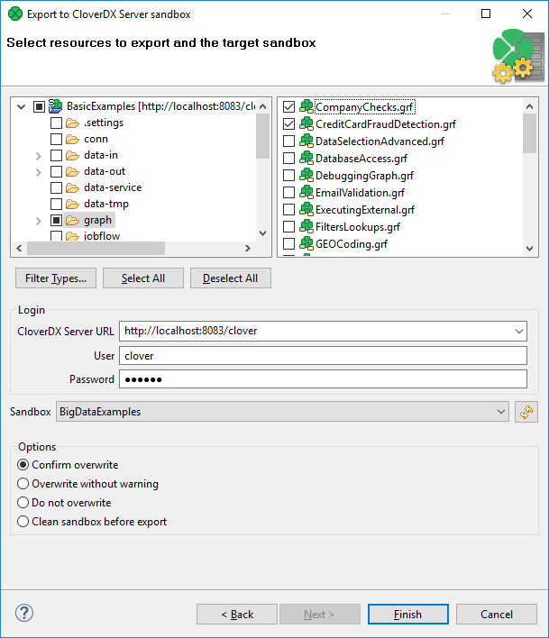 Screenshot van CloverDX Server software.