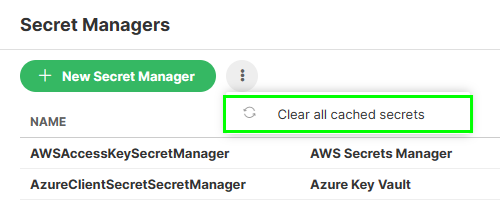 secret manager clear cache