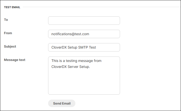setup email test email